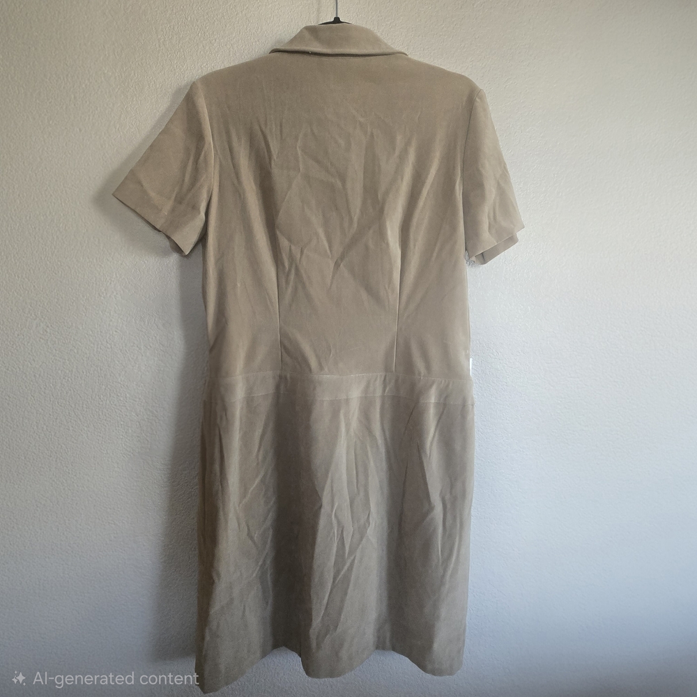 Elegant Tan Button-Up AGB Dress 12 - Picture 2 of 7
